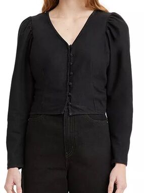 Levi’s Cotton Mutton-Sleeve Blouse